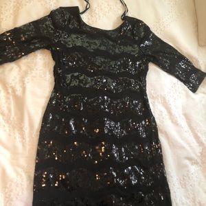 Sequined low-back dress